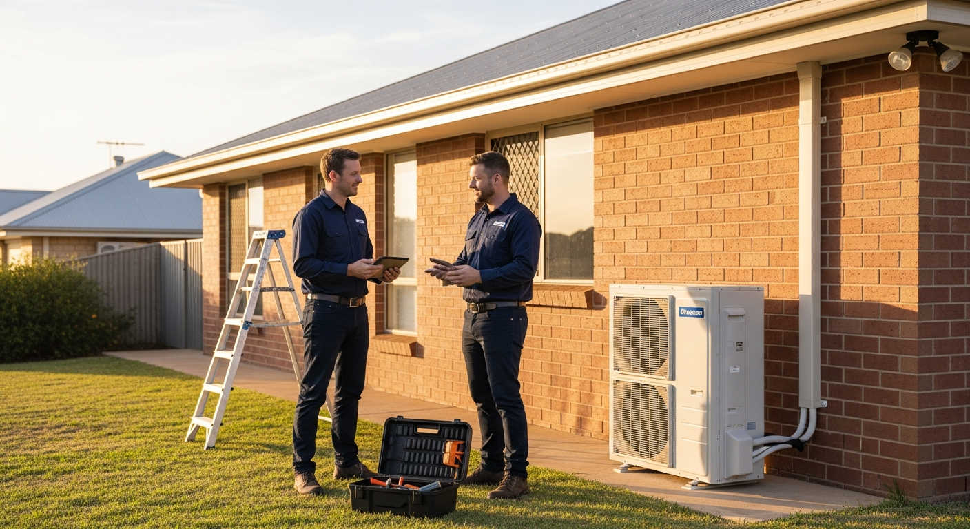 Albury Ducted Air Co team at work in Albury-Wodonga